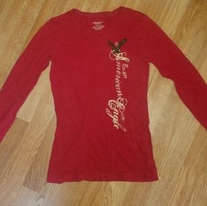 AE Long Sleeve T Shirt. Red, Sz: S